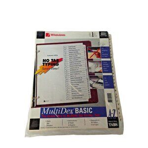 Wilson Jones Multi Dex Basic Index Tab Dividers A to Z 90201 Alphabetical